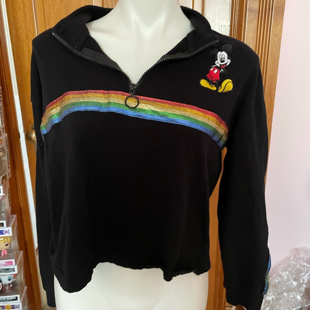 Rainbow Mickey Mouse Disney Half Zip Jacket XL